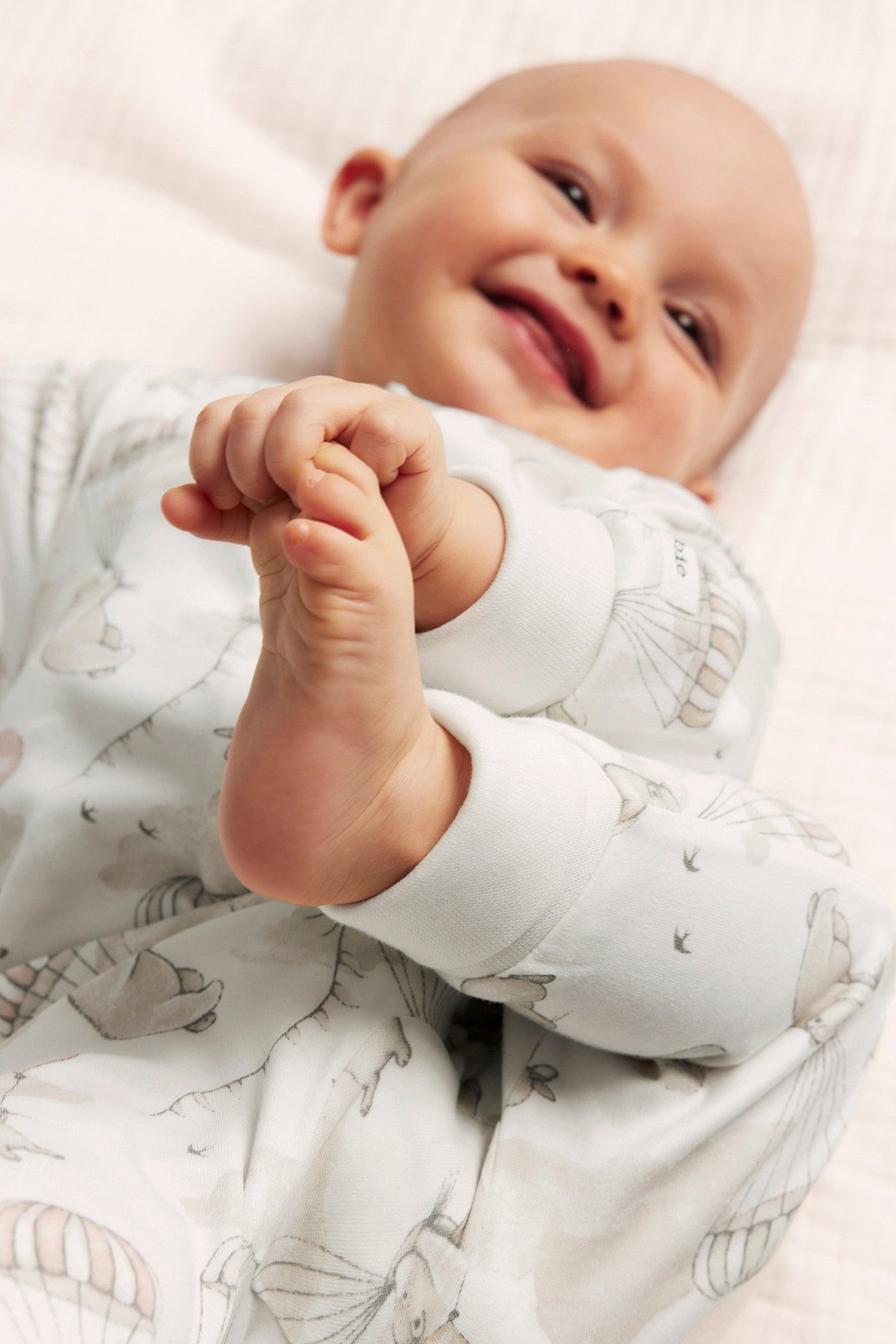 Baby bunny & bear balloon sleepsuit
