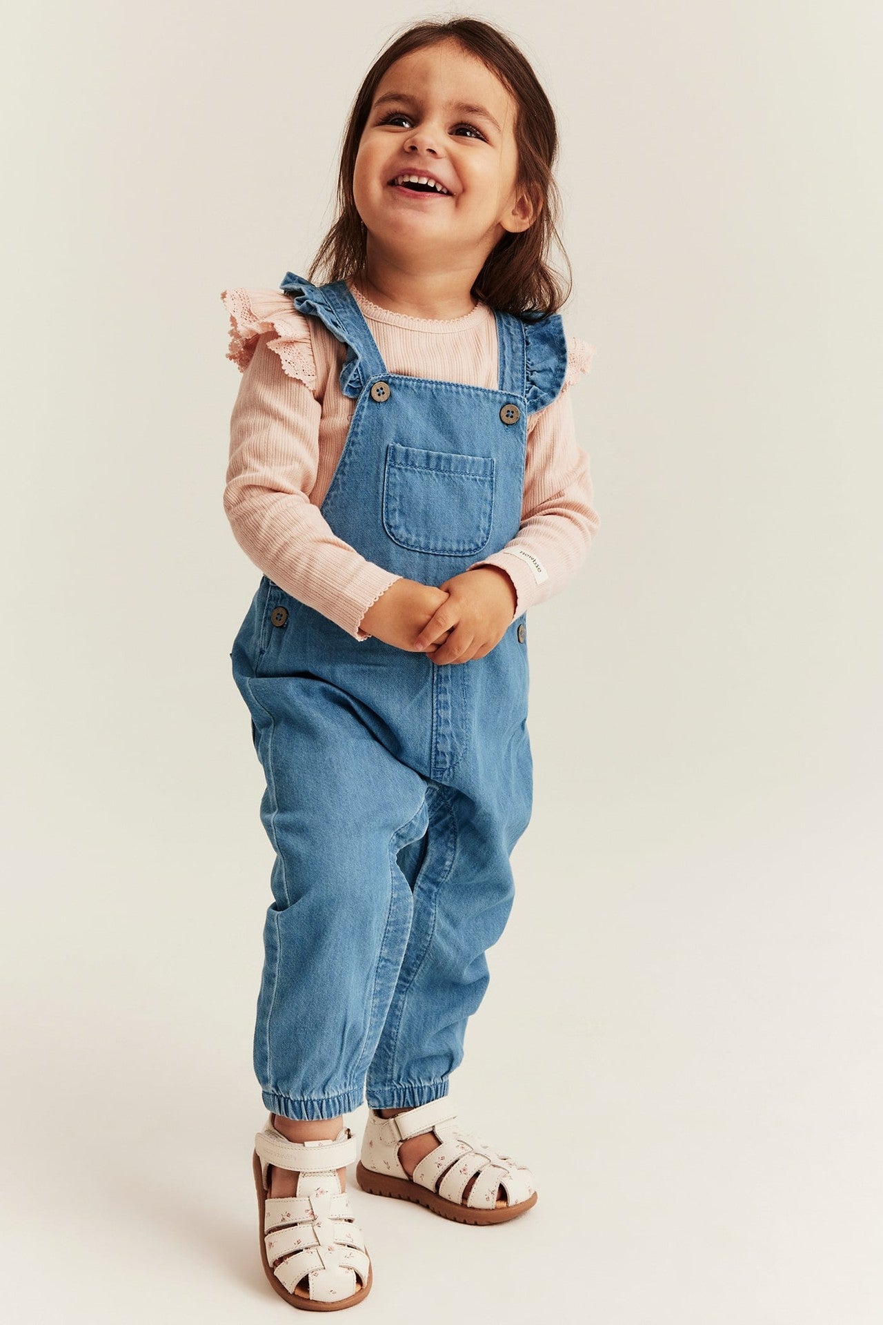 Baby blue denim dungarees