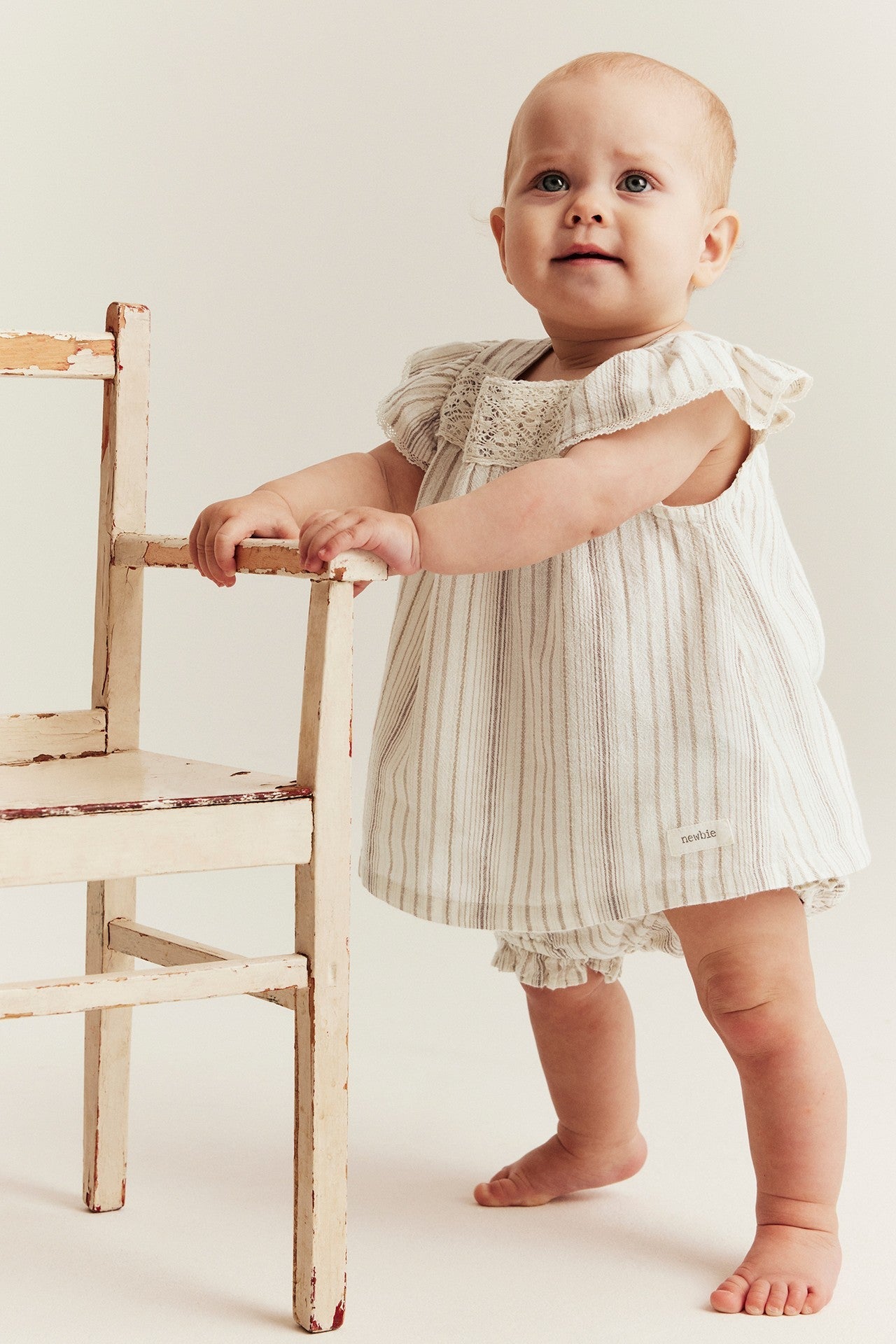 Baby white blouse & shorts set