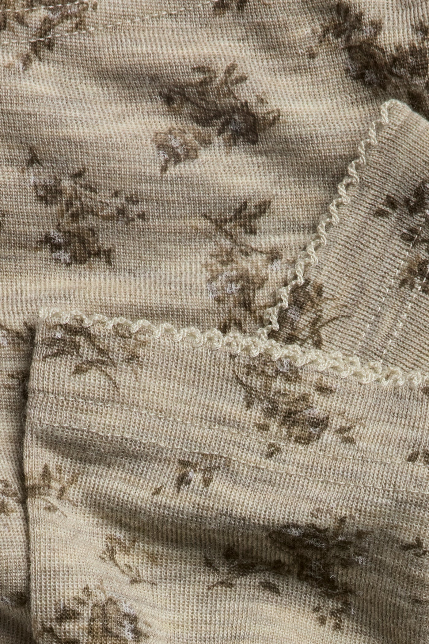 Kids beige floral merino wool leggings