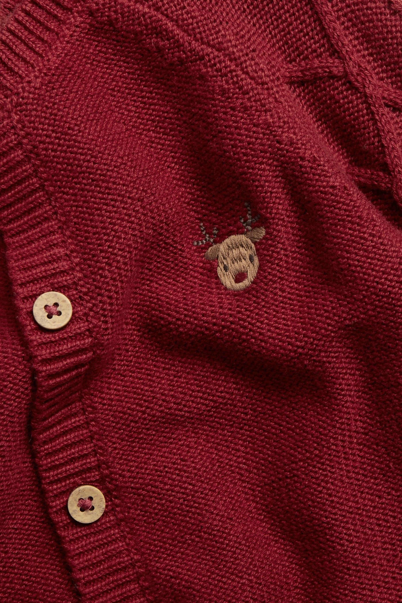 Baby red knitted Christmas cardigan