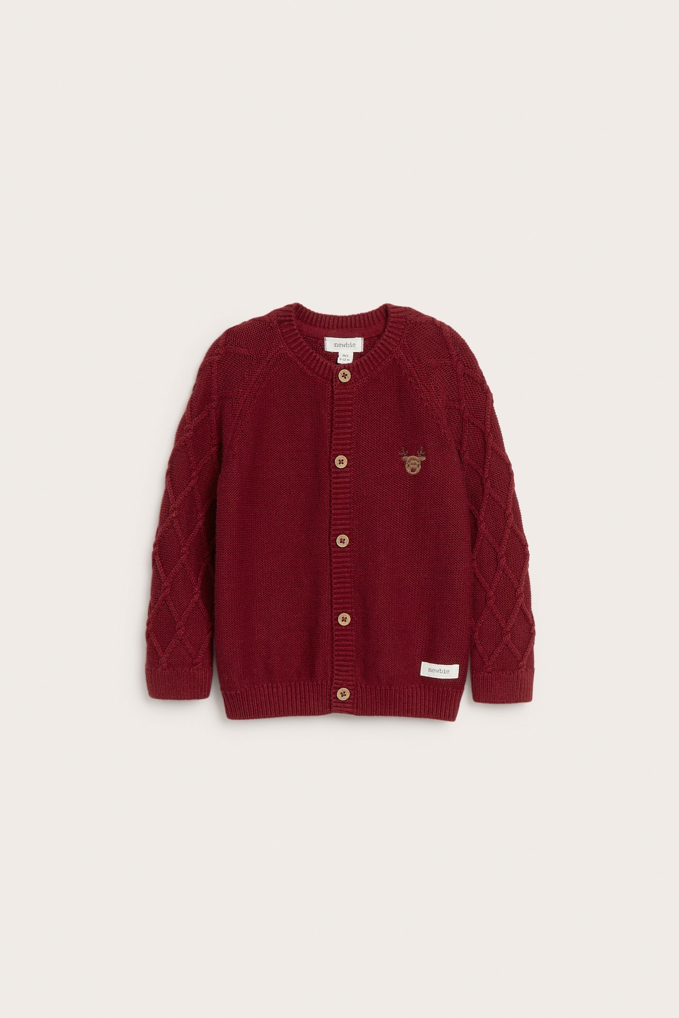 Baby red knitted Christmas cardigan