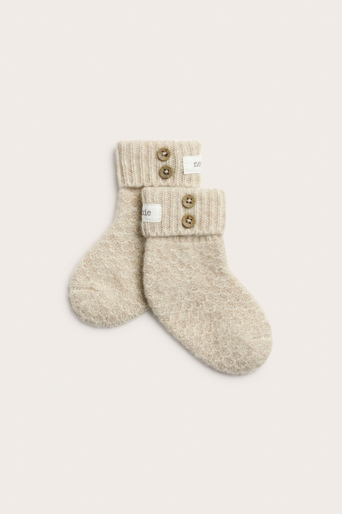 Baby beige wool-cashmere socks