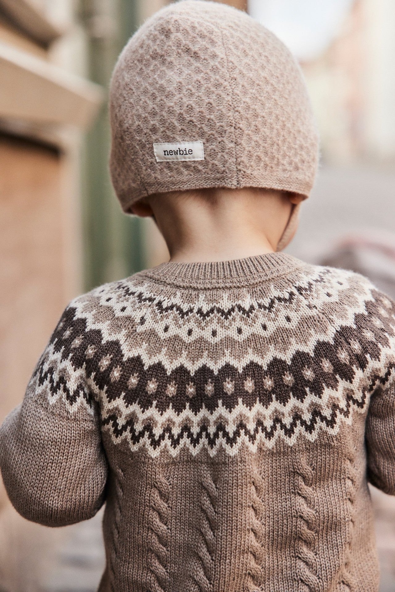 Baby beige wool & cashmere bonnet