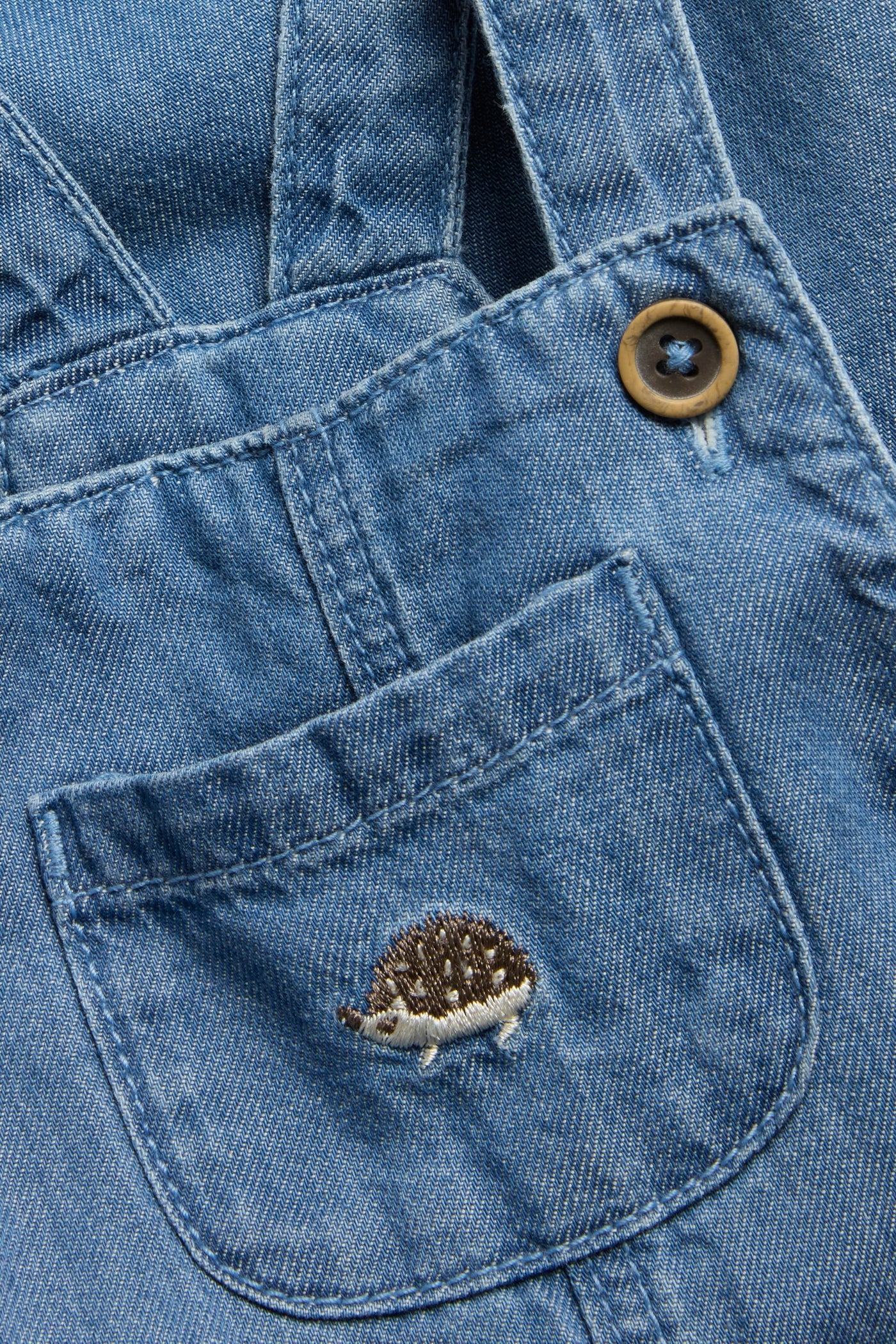 Baby blue denim dungarees