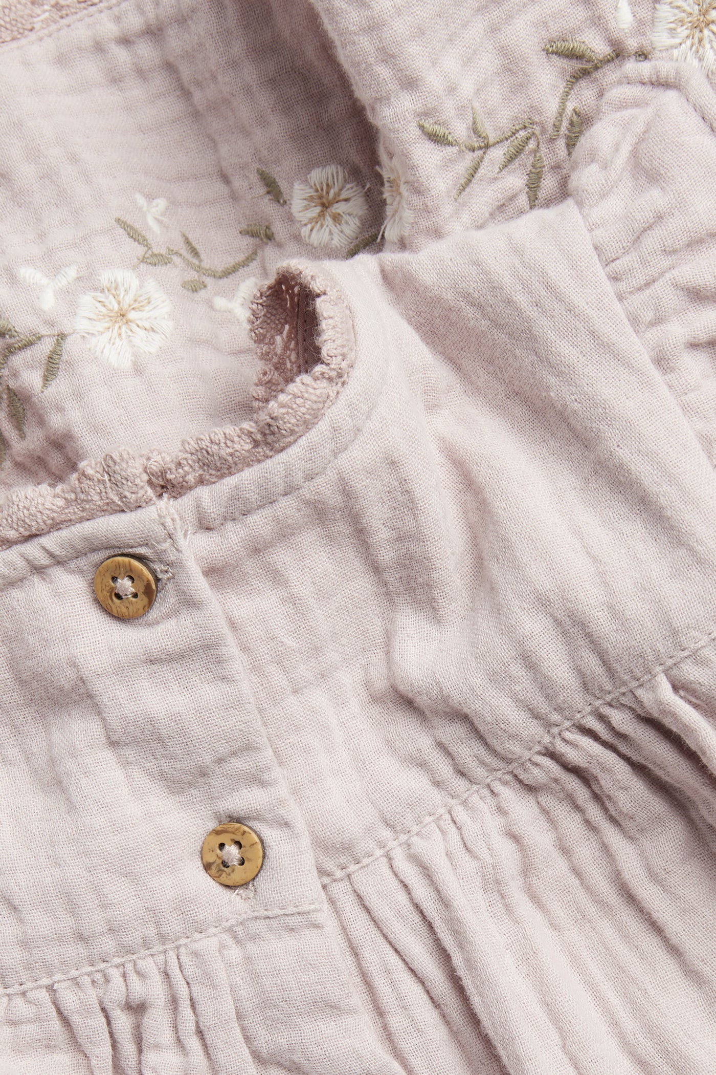 Baby purple floral woven frill dress