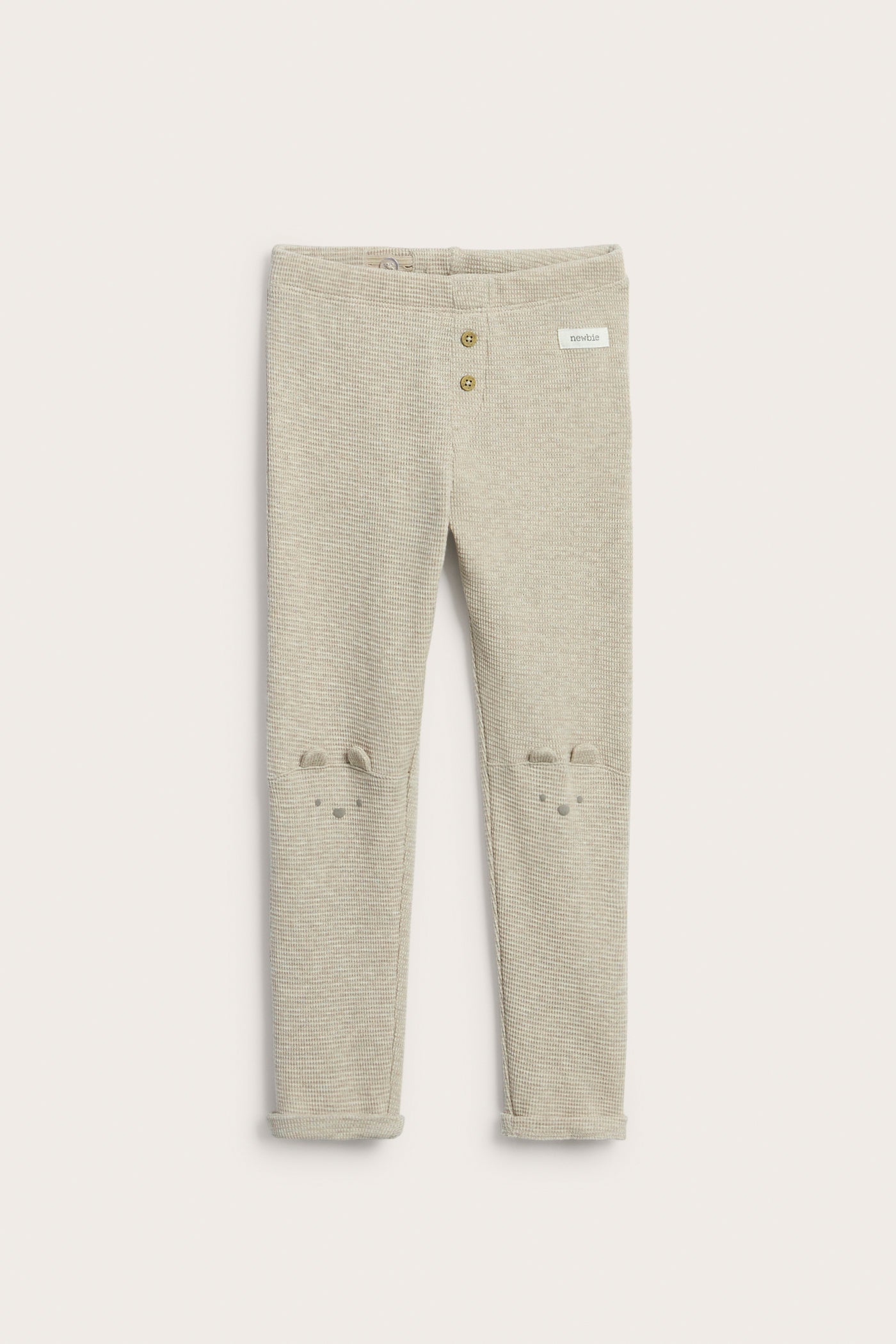 Kids beige waffle leggings