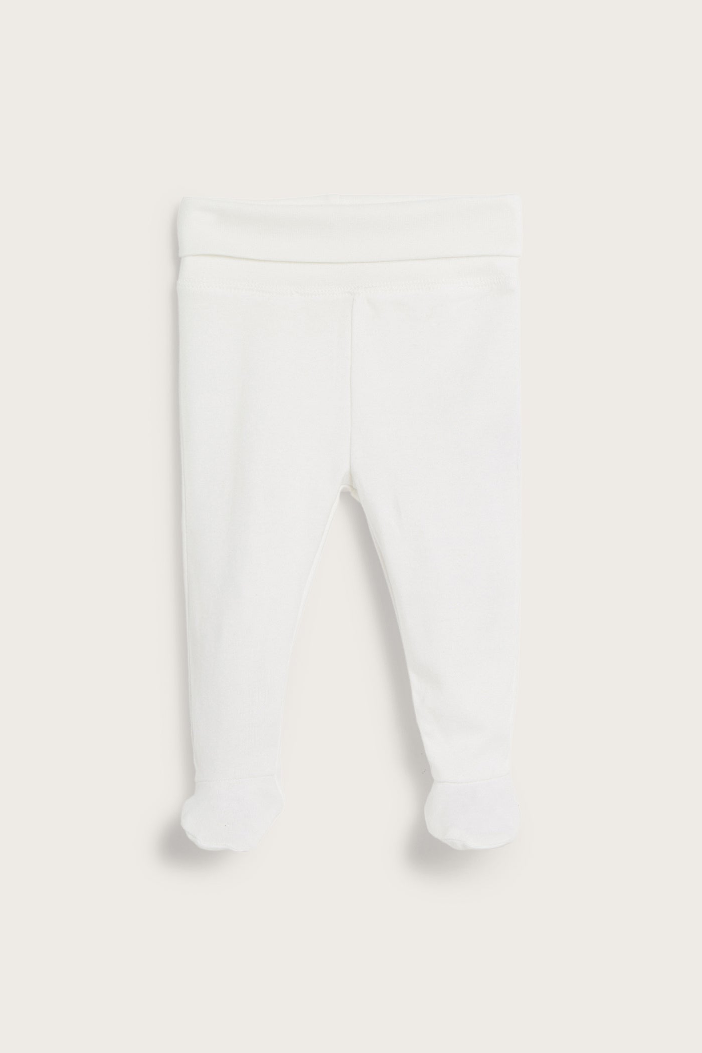 Baby white basic leggings with feet