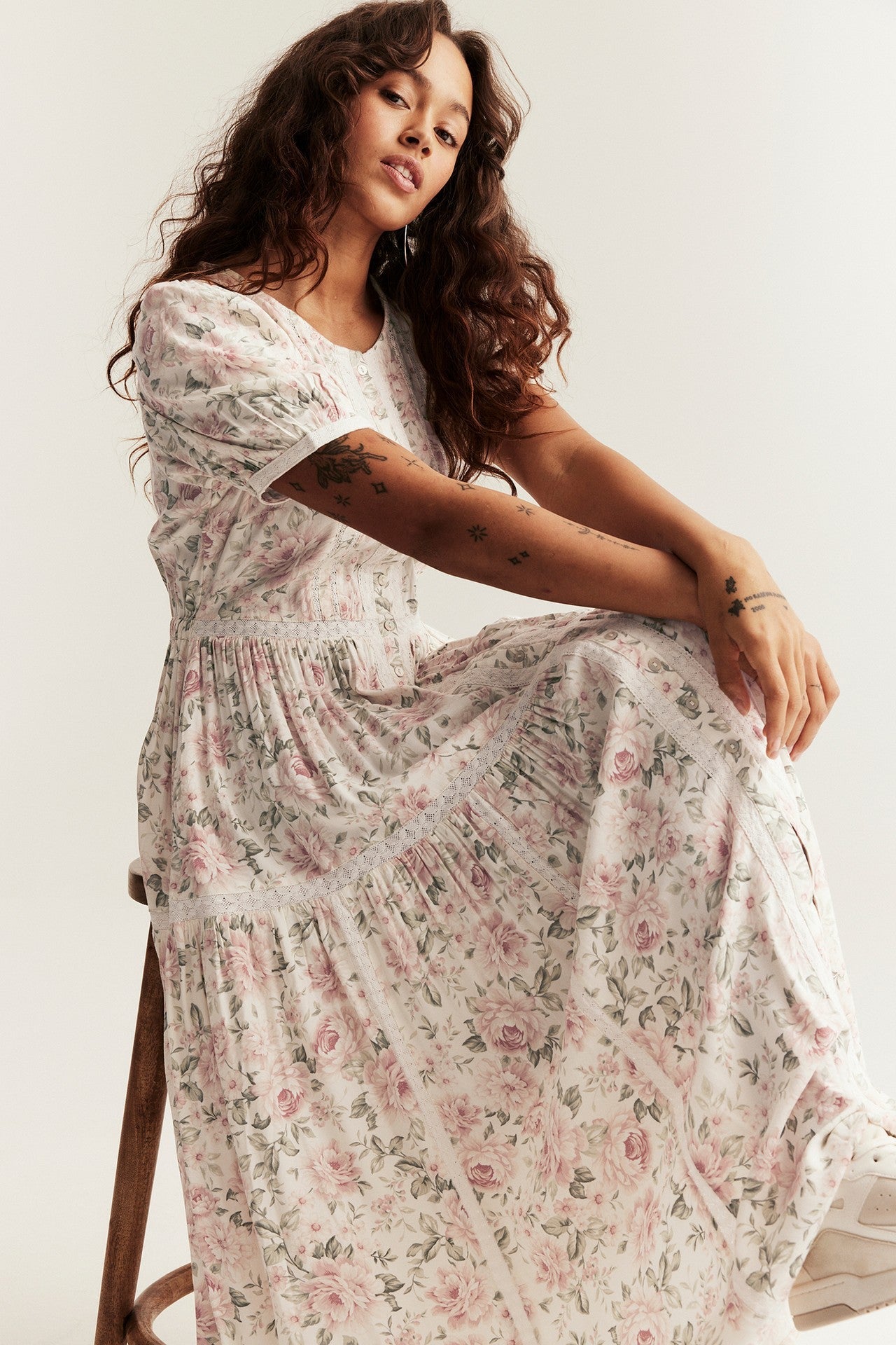 Women's off-white floral dress