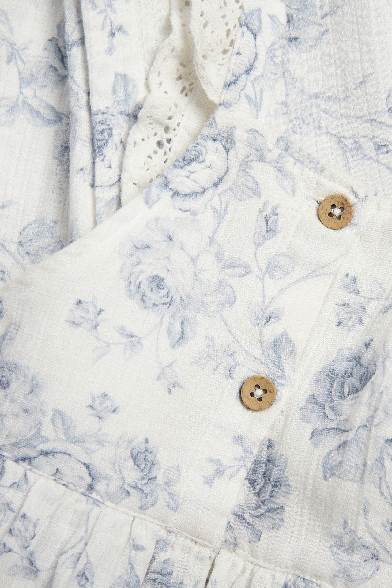 Baby floral dungarees with frill