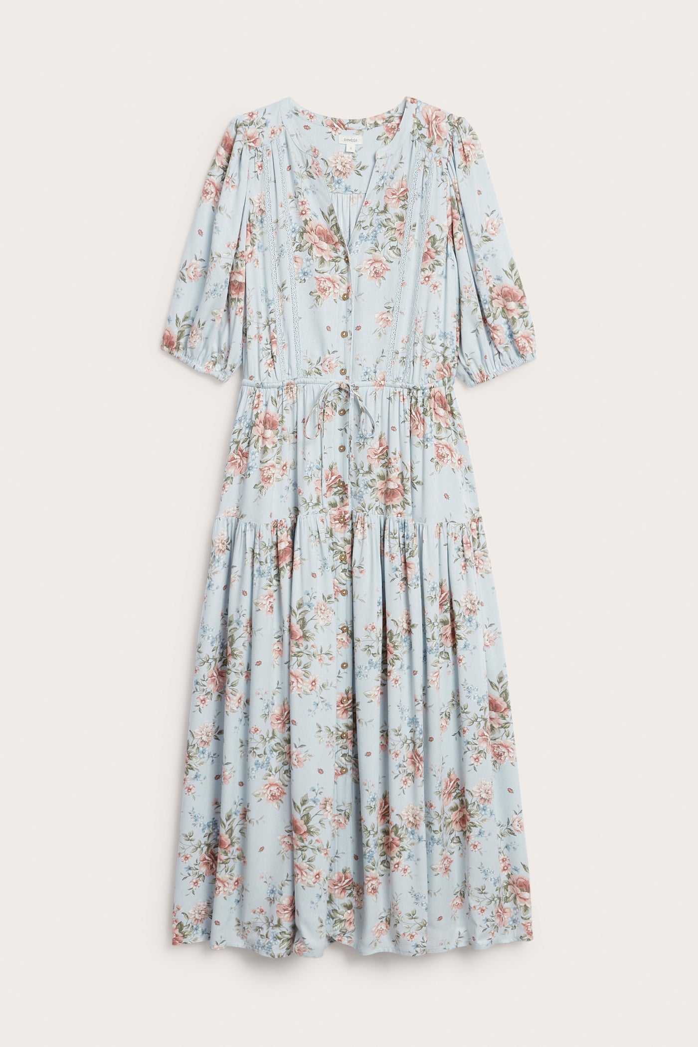 Women's blue floral viscose dress