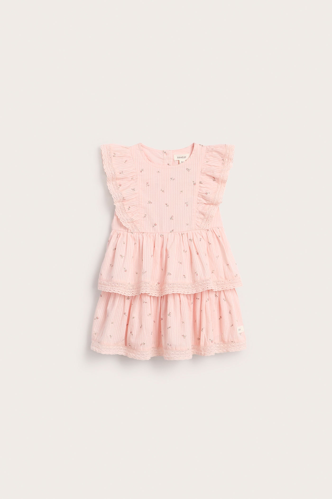 Baby pink floral dress with frill
