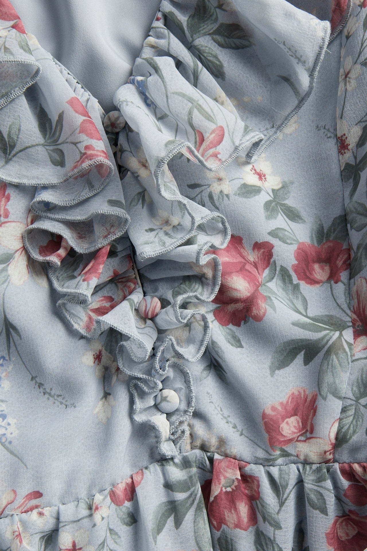 Women's blue floral chiffon dress