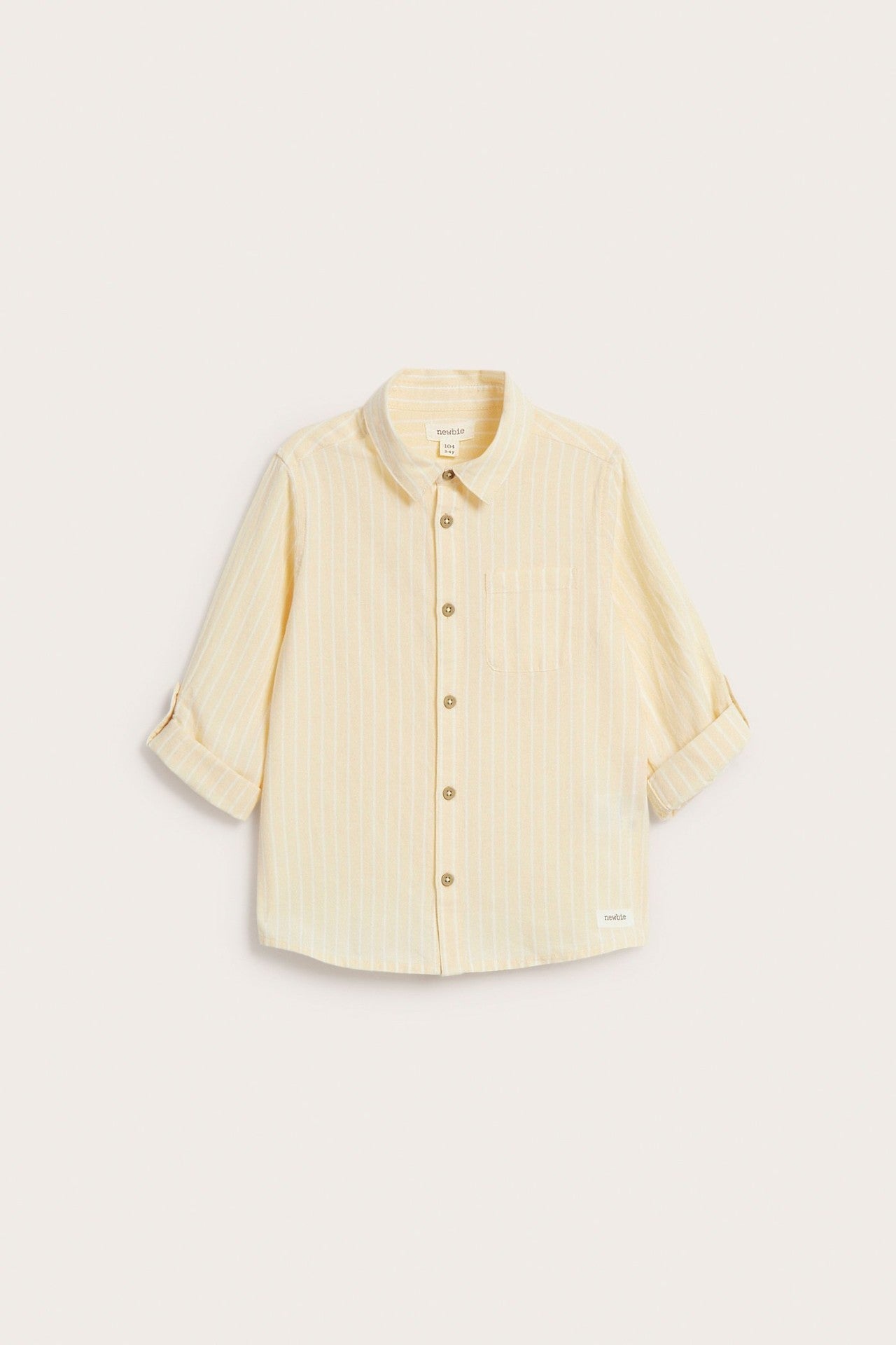 Kids yellow woven shirt with collar