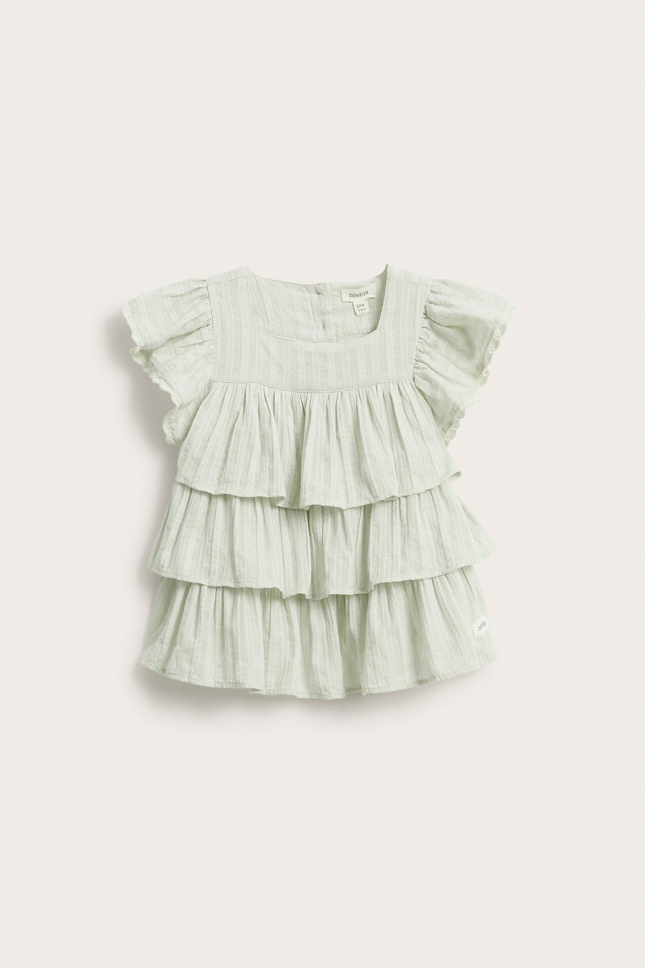 Kids green woven blouse with frills
