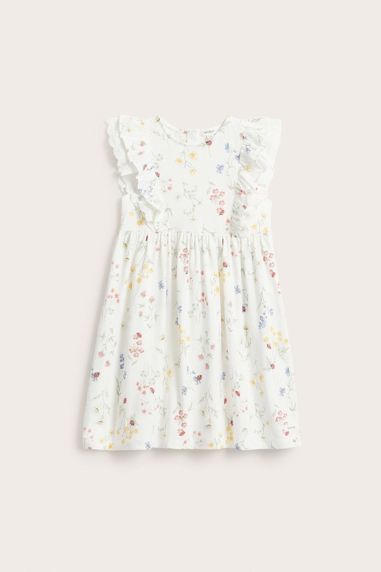 Kids white floral jersey dress