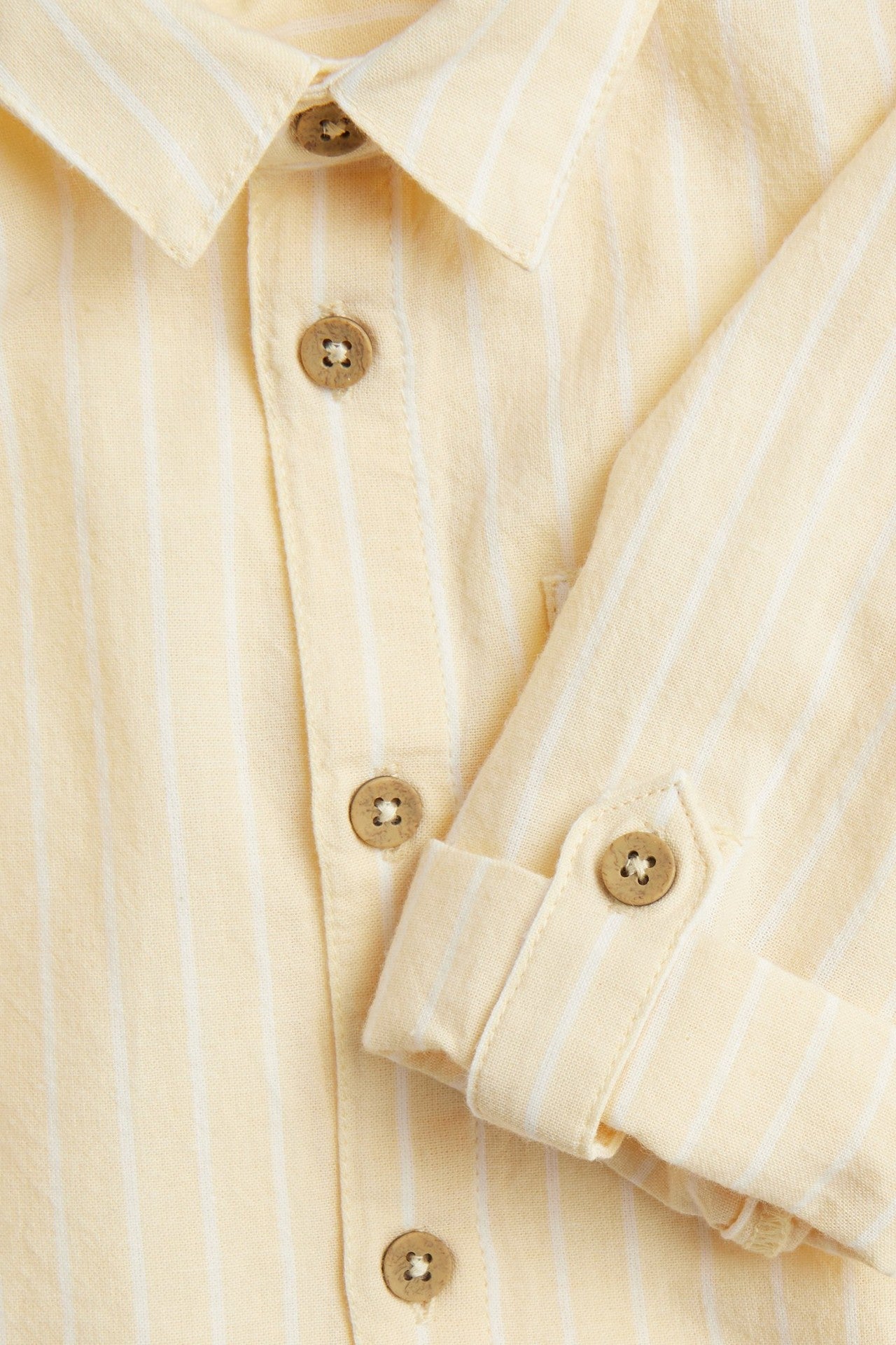 Baby yellow woven shirt with collar