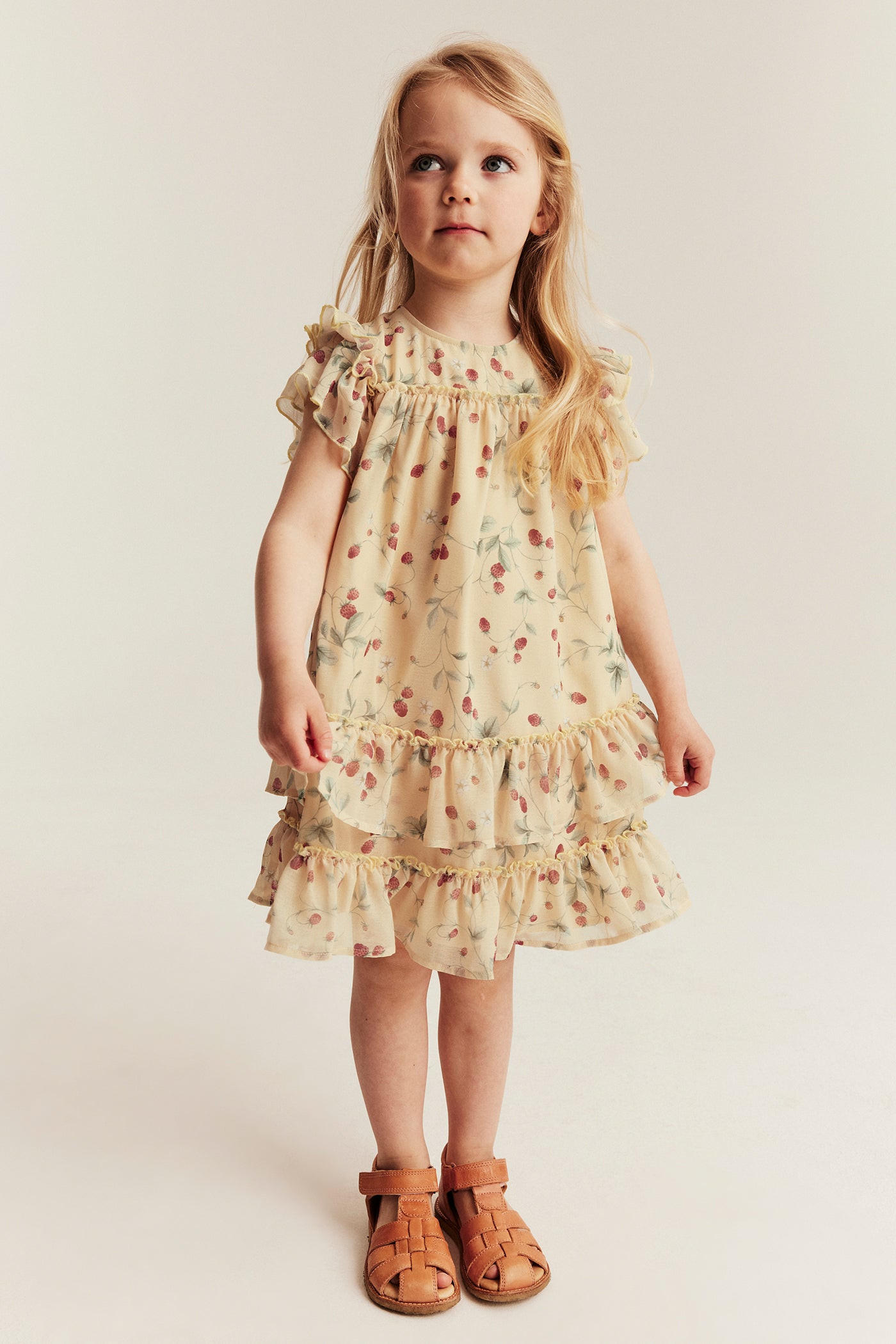 Kids wild strawberry chiffon dress