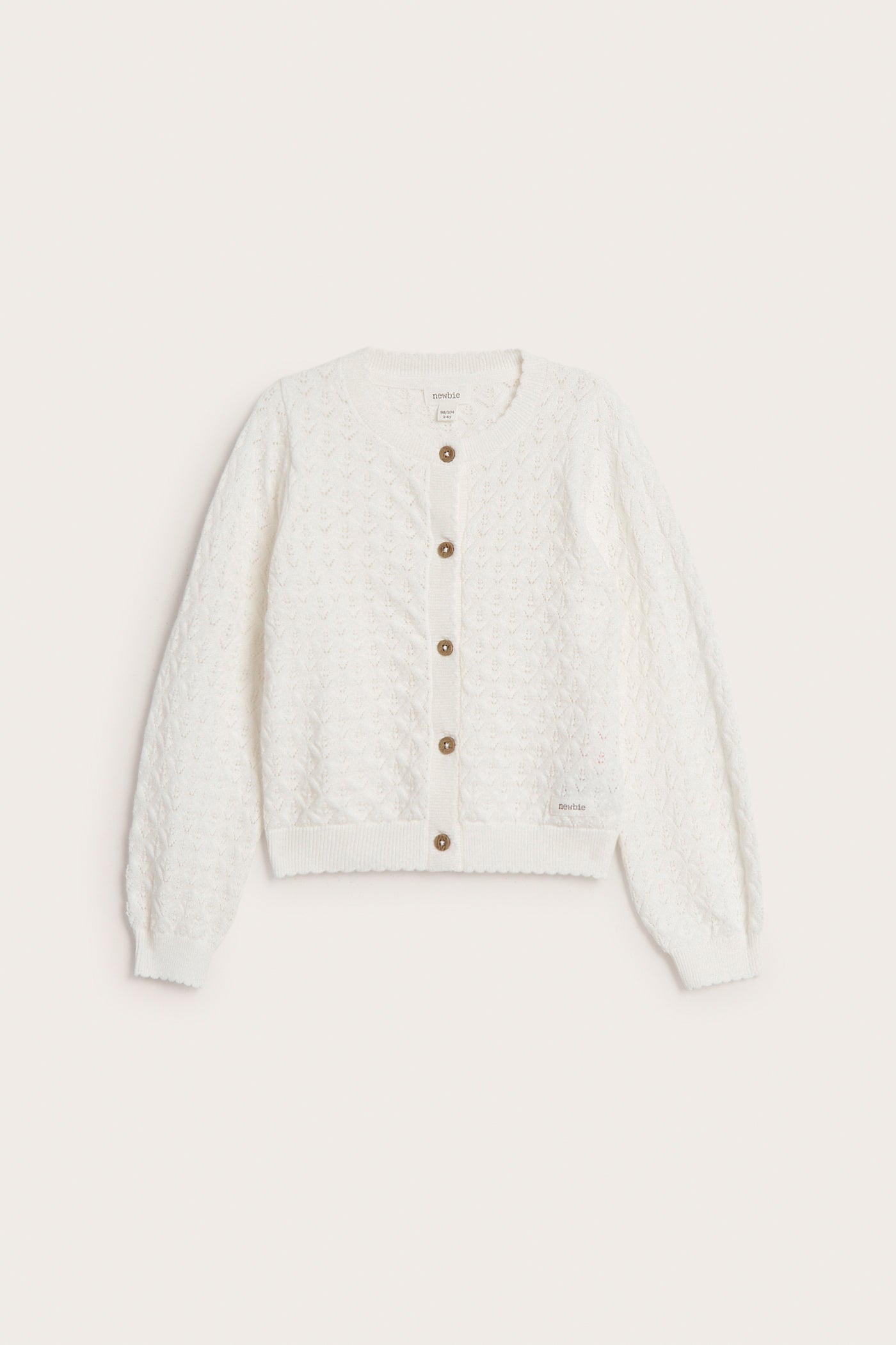 Baby & kids white pattern‑knitted cardigan
