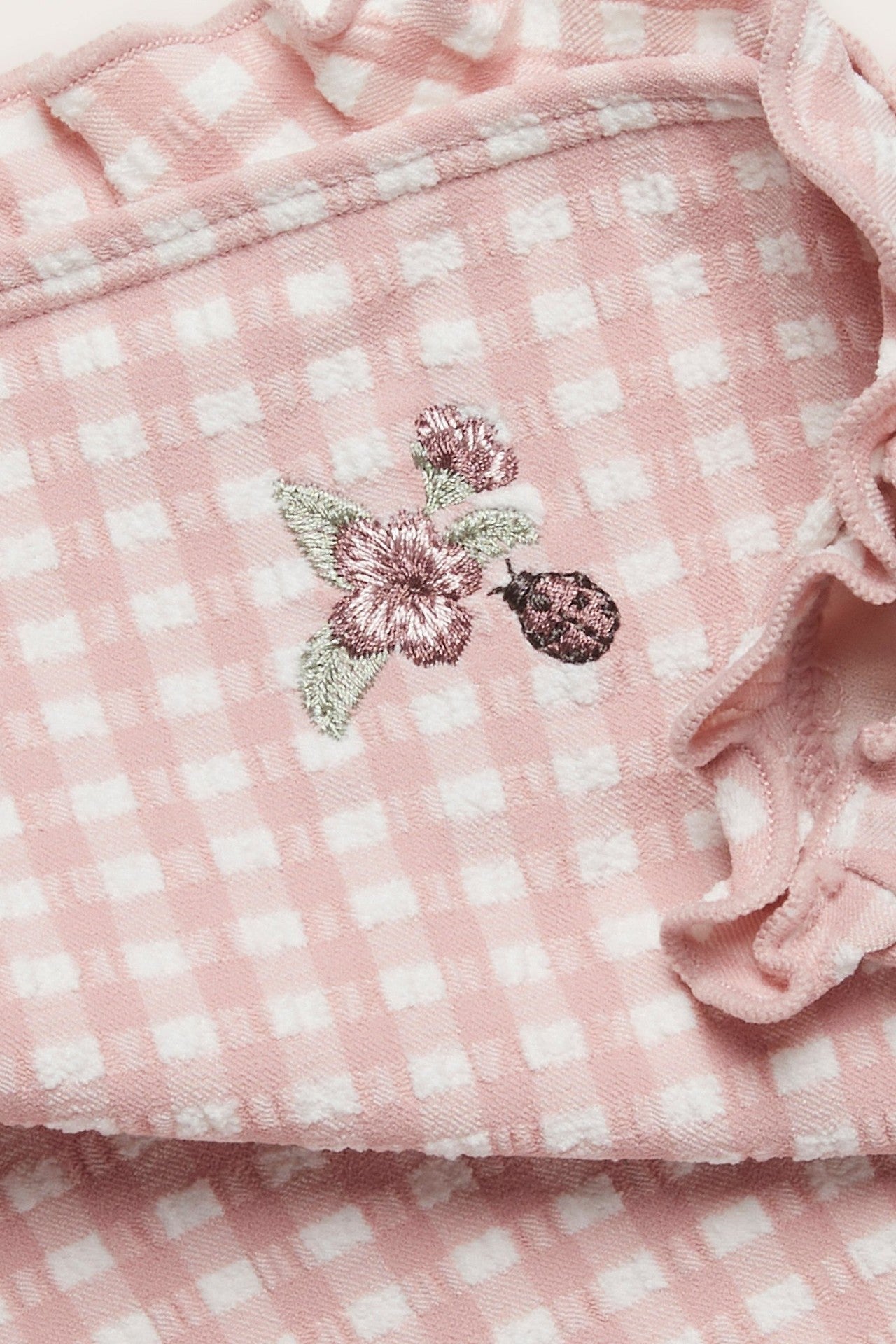 Baby & Kids pink checked floral swimsuit