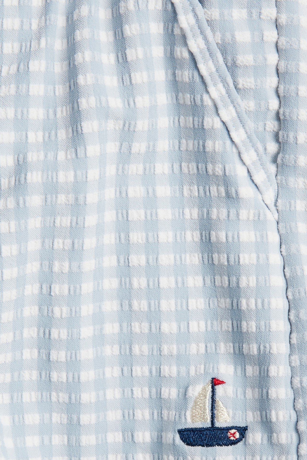 Kids blue checked swim shorts