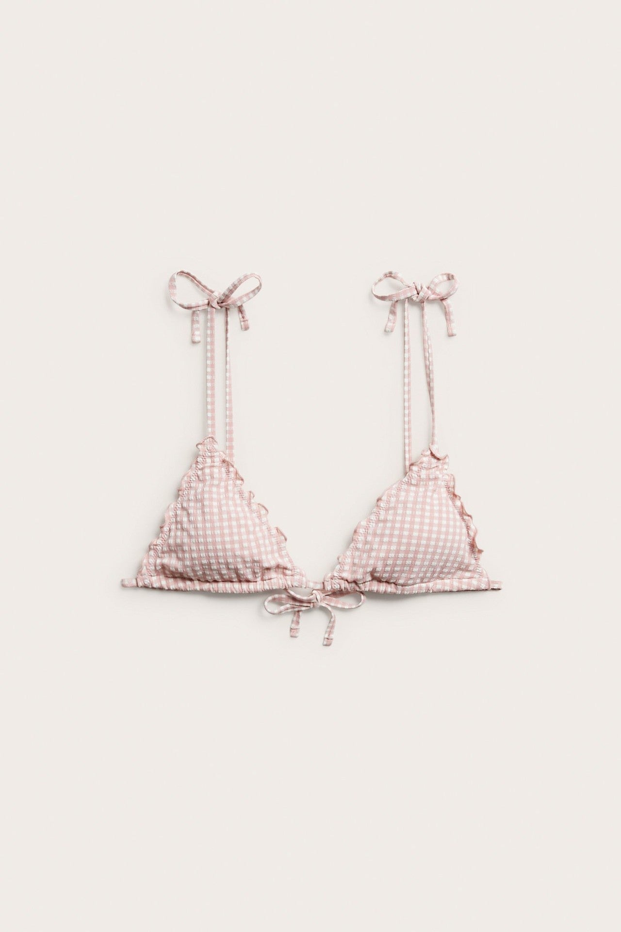 Women's pink triangle bikini top