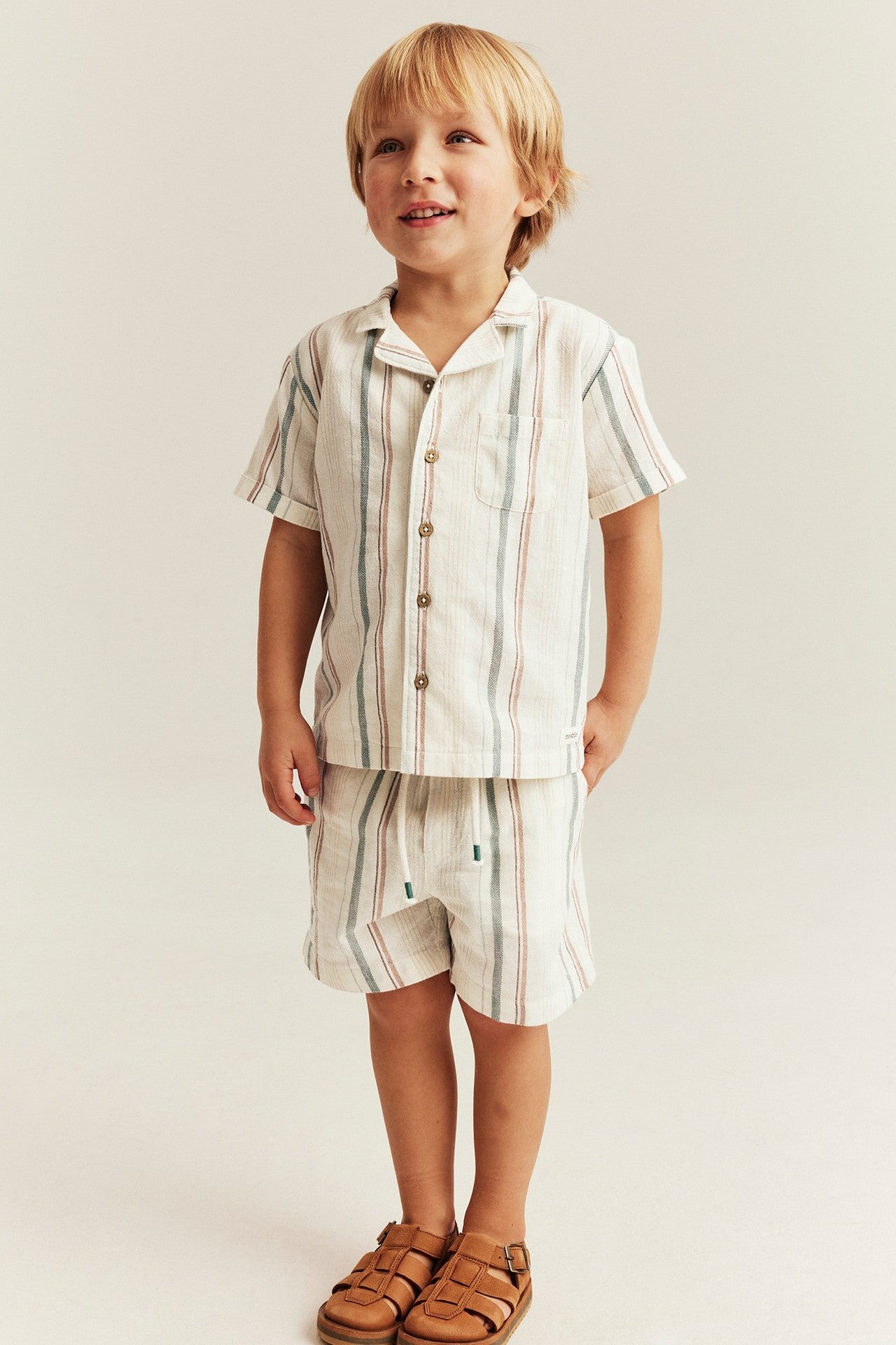 Kids striped woven shorts