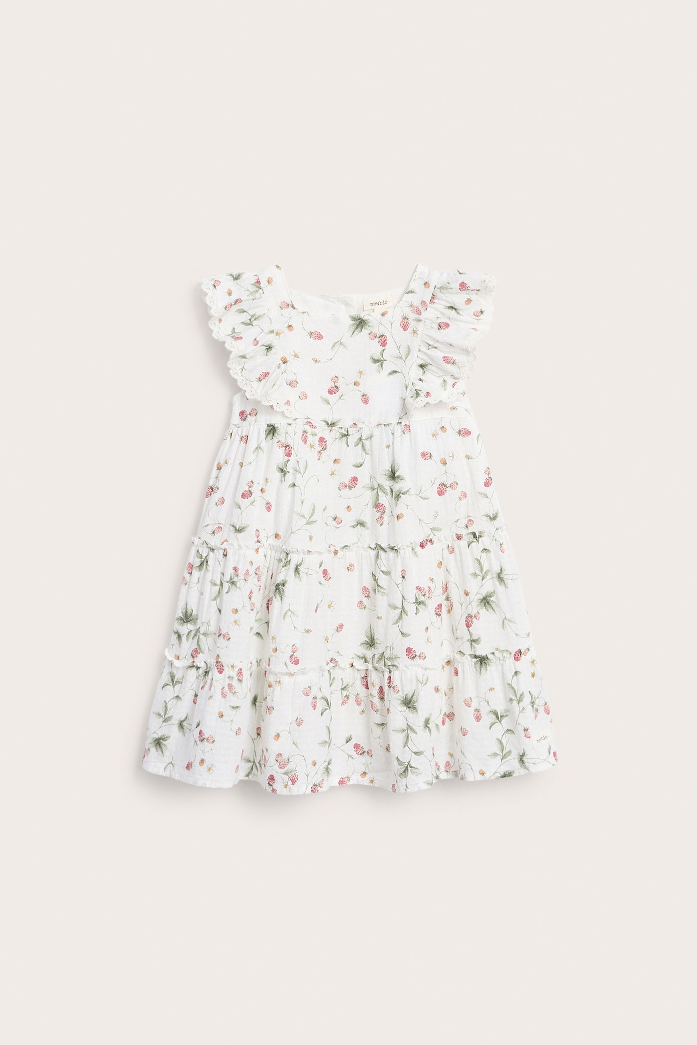 Kids woven wild strawberry dress