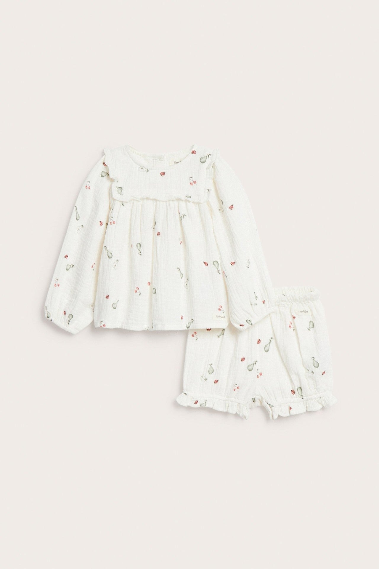 Baby white two-piece muslin set
