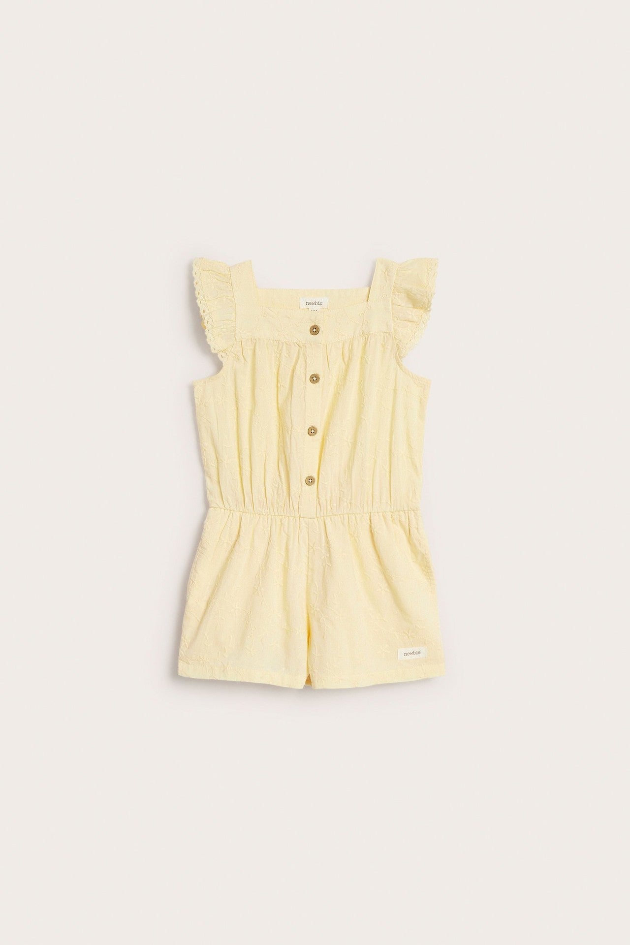 Kids yellow embroidered jumpsuit