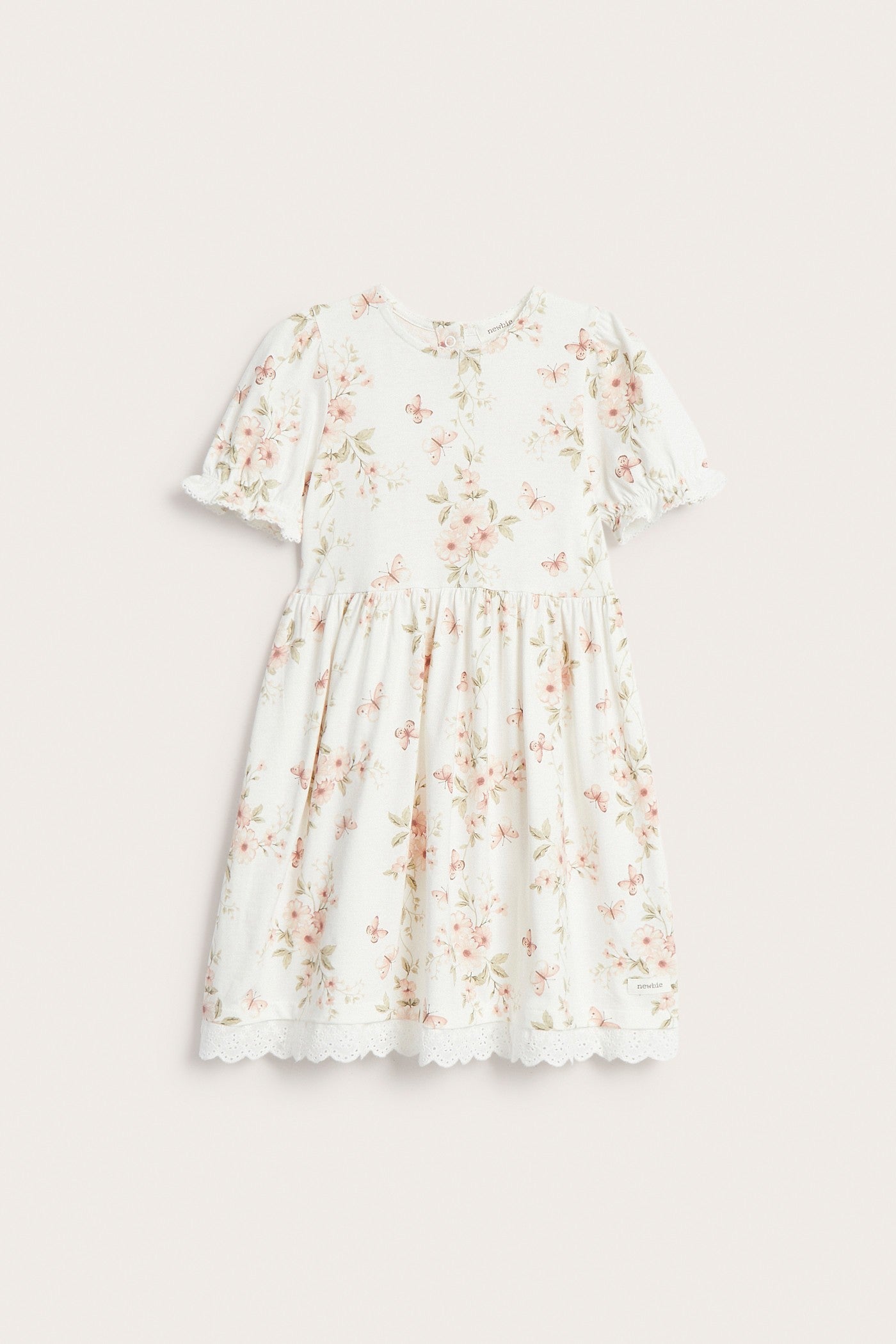 Kids floral dress with puff sleeves