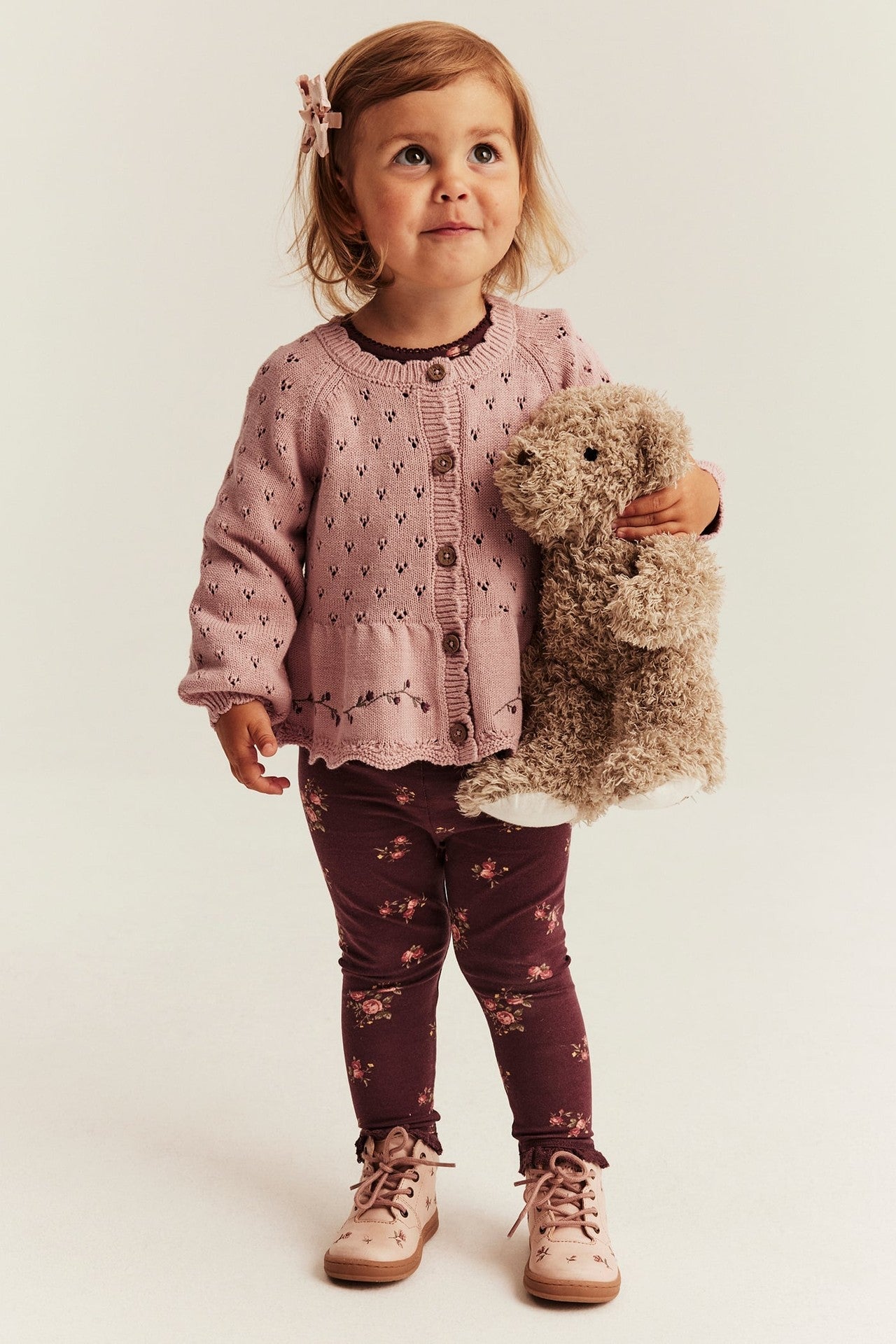 Baby knitted floral cardigan