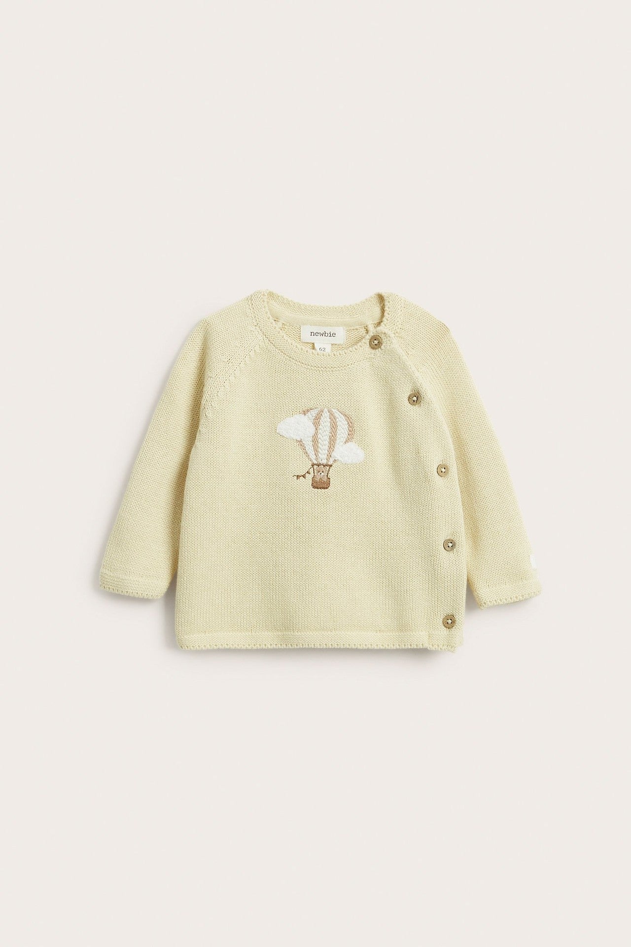 Baby yellow fine-knit cardigan