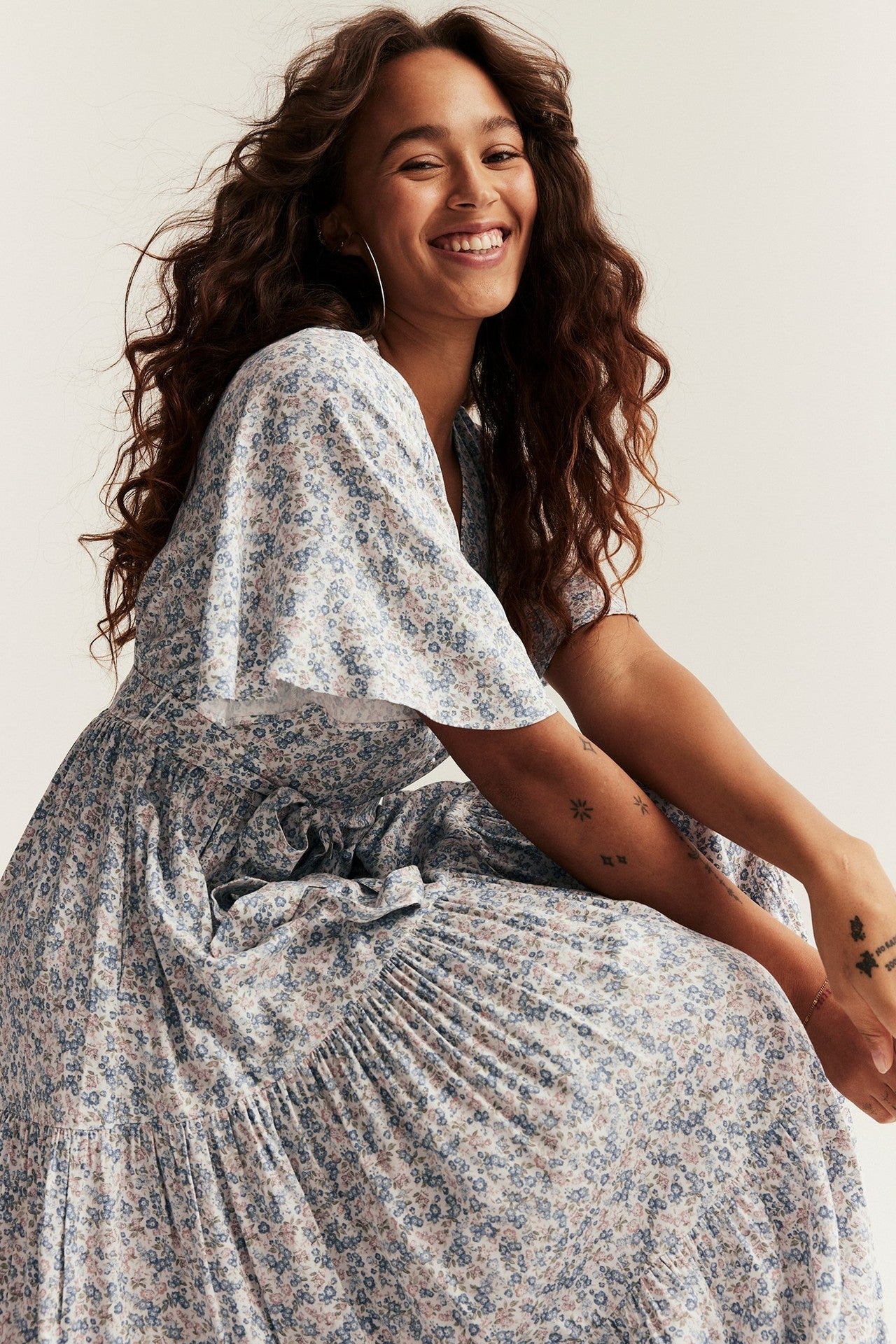 Women's white floral dress
