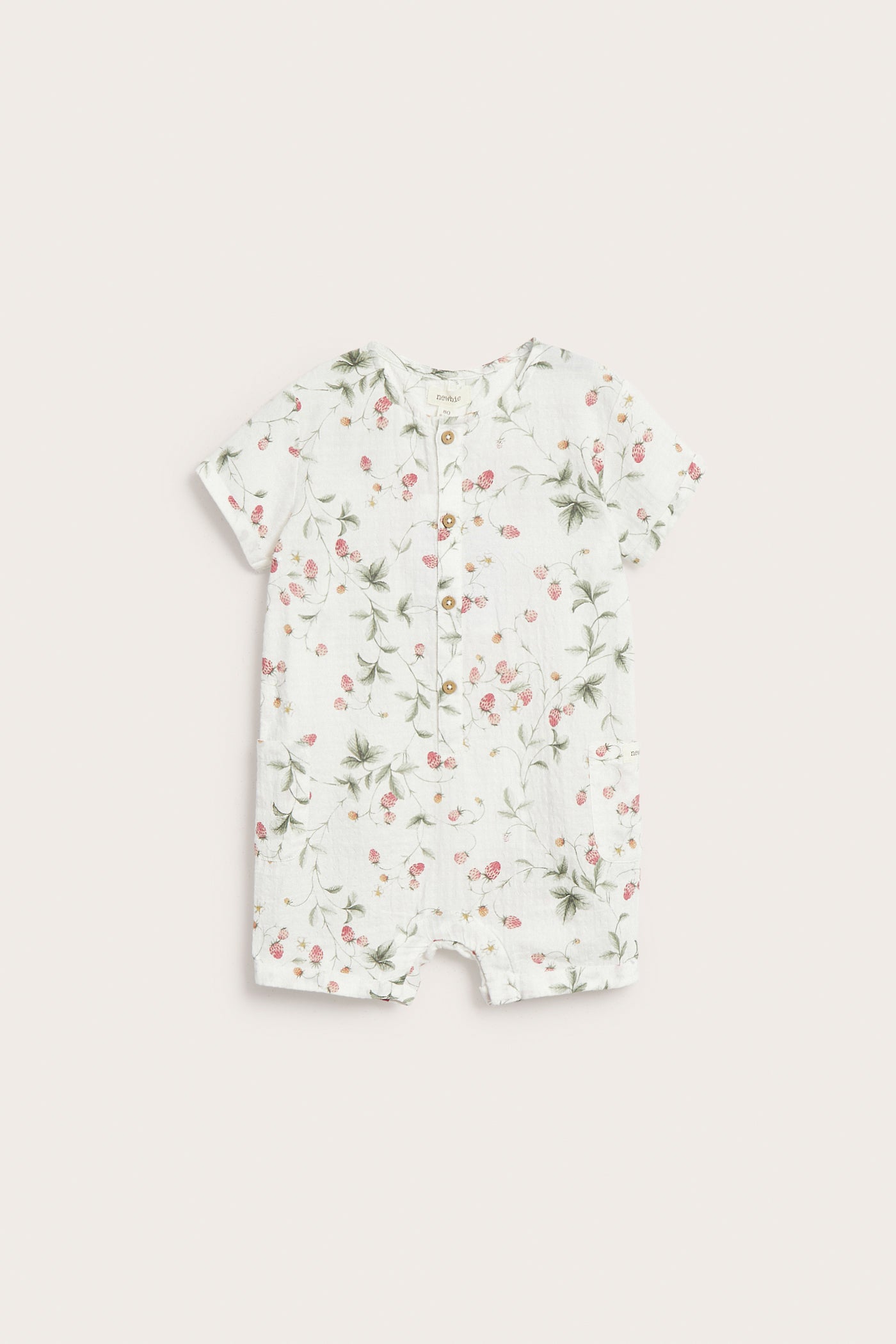 Baby wild strawberry print romper
