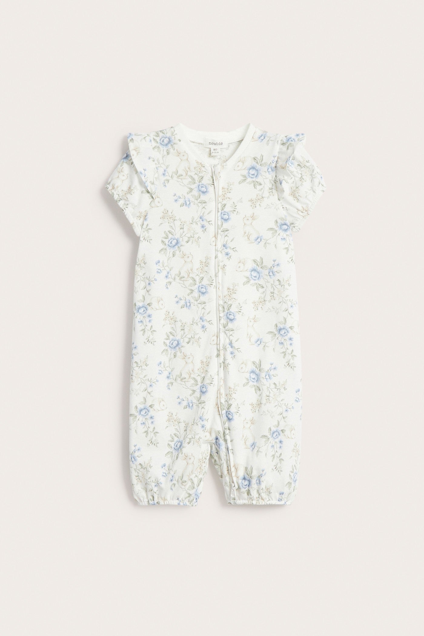 Baby white short sleeve floral pyjamas