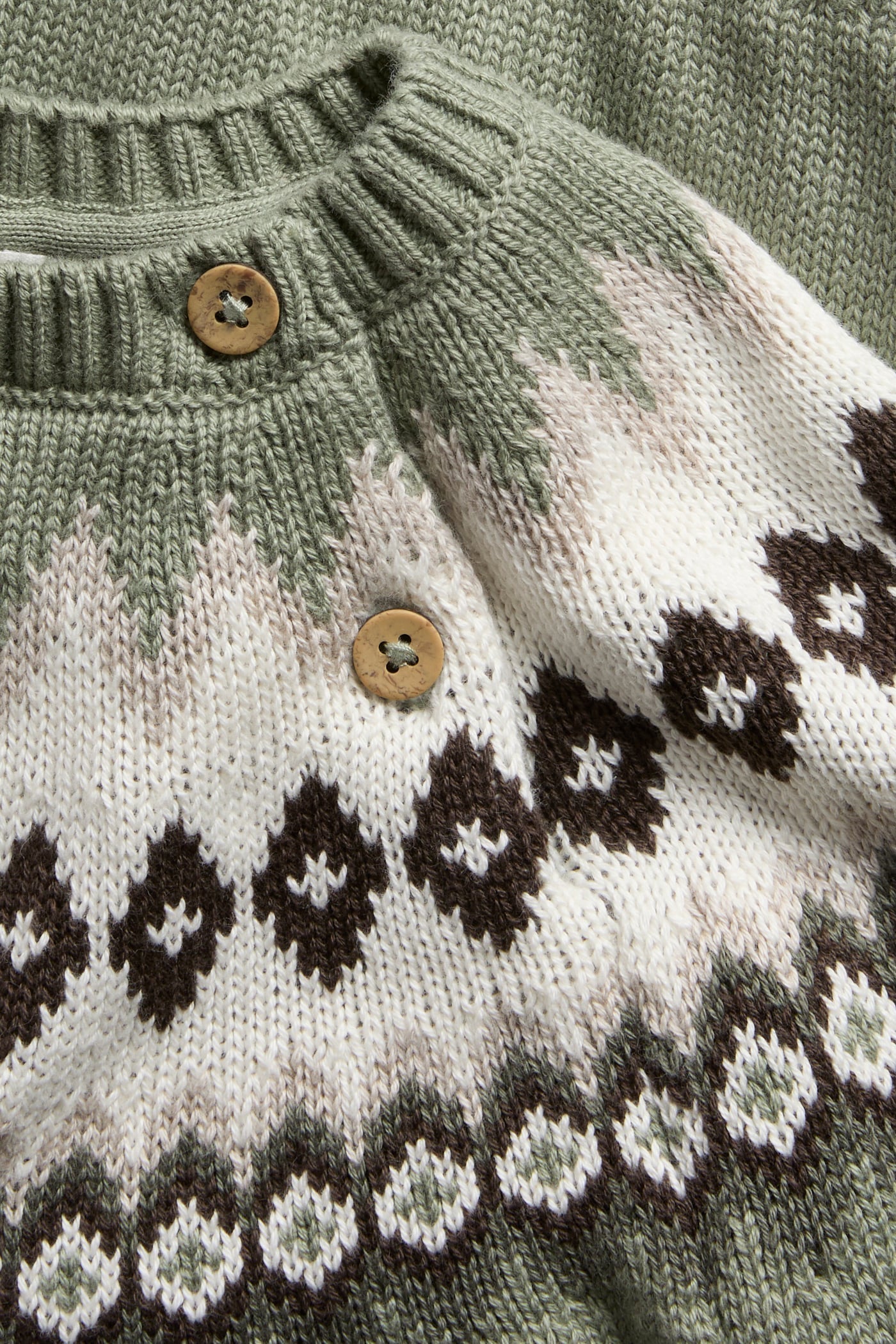 Baby green jacquard knit jumper