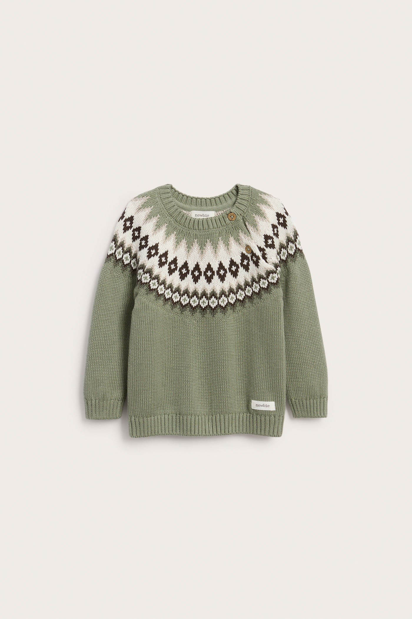 Baby green jacquard knit jumper