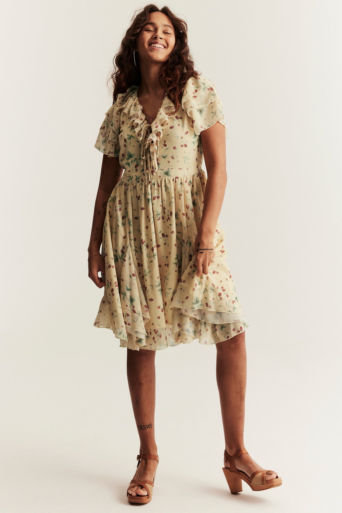 Women’s yellow wild strawberry dress