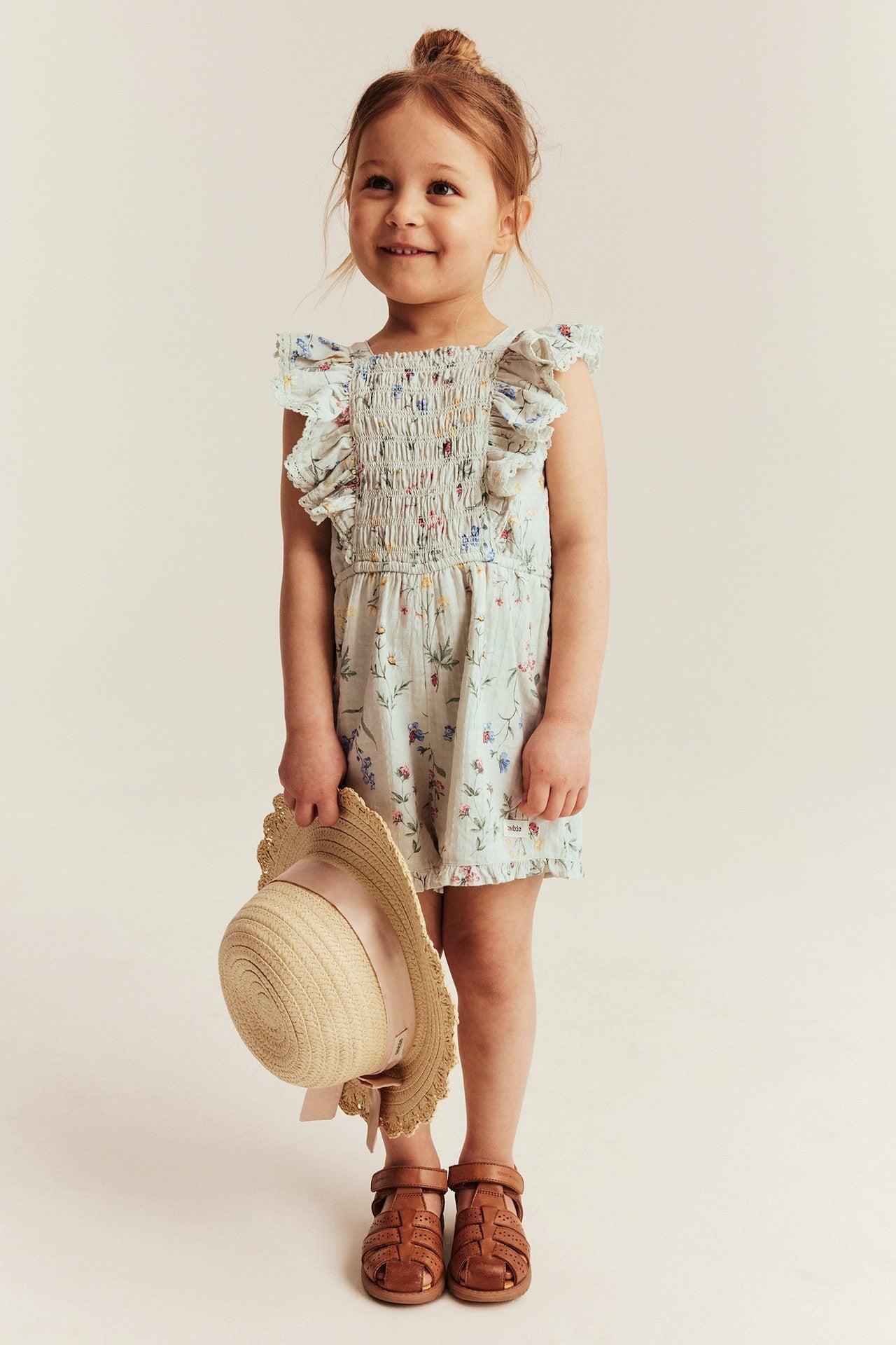 Kids floral woven jumpsuit