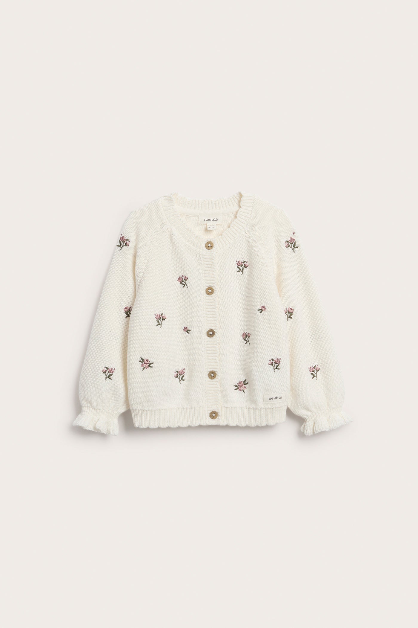 Baby white floral embroidery cardigan