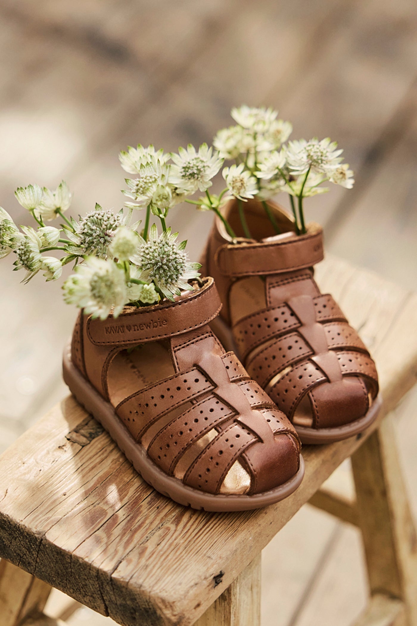 Kids brown leather strap sandal Hällevik