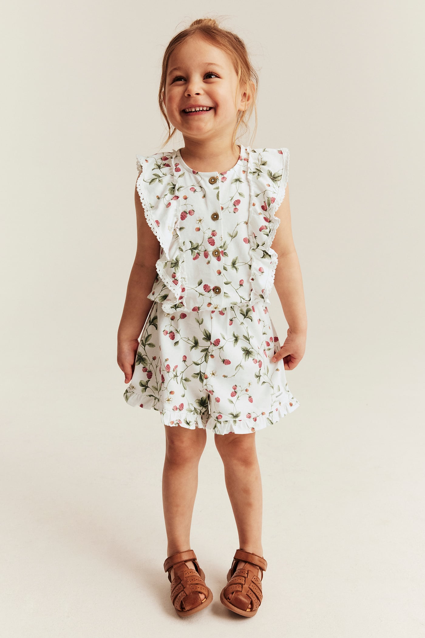 Kids wild strawberry jumpsuit