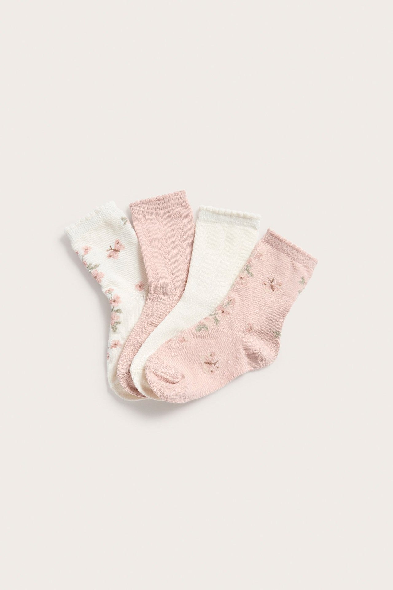 Kids pink patterned socks (4-pack)