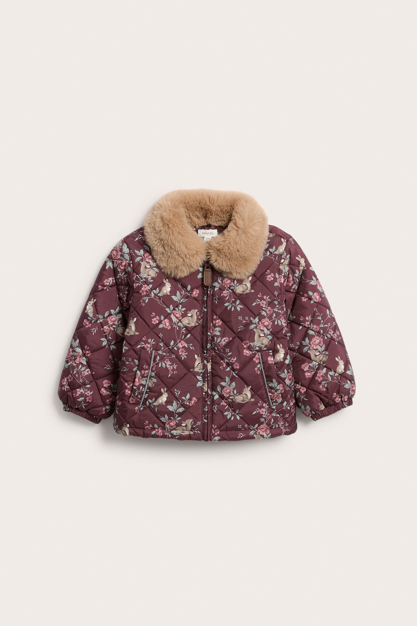 Baby & kids burgundy quilted floral jacket