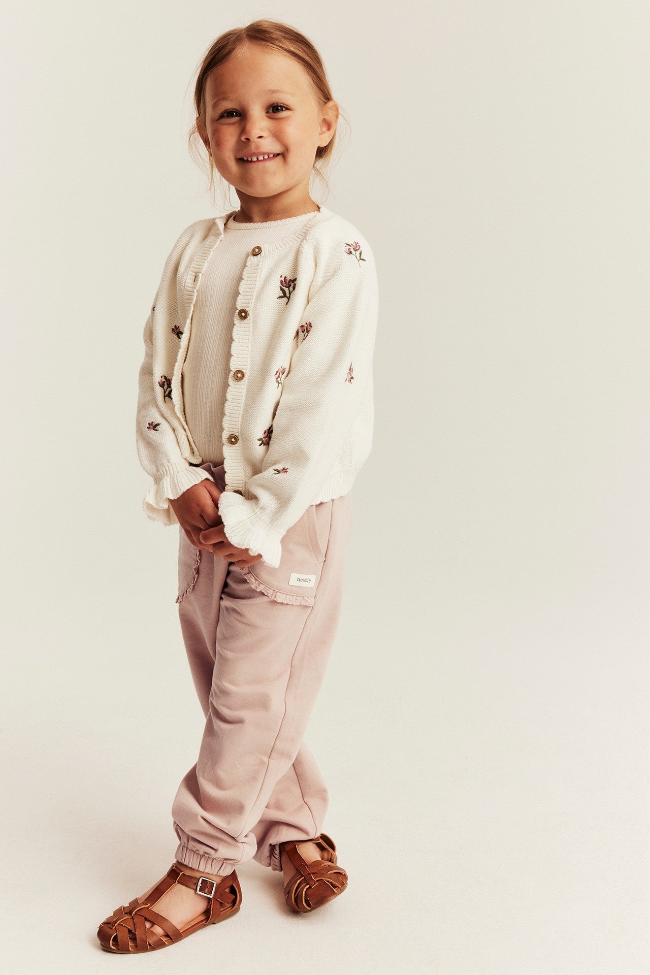 Kids jogging bottoms with lace details