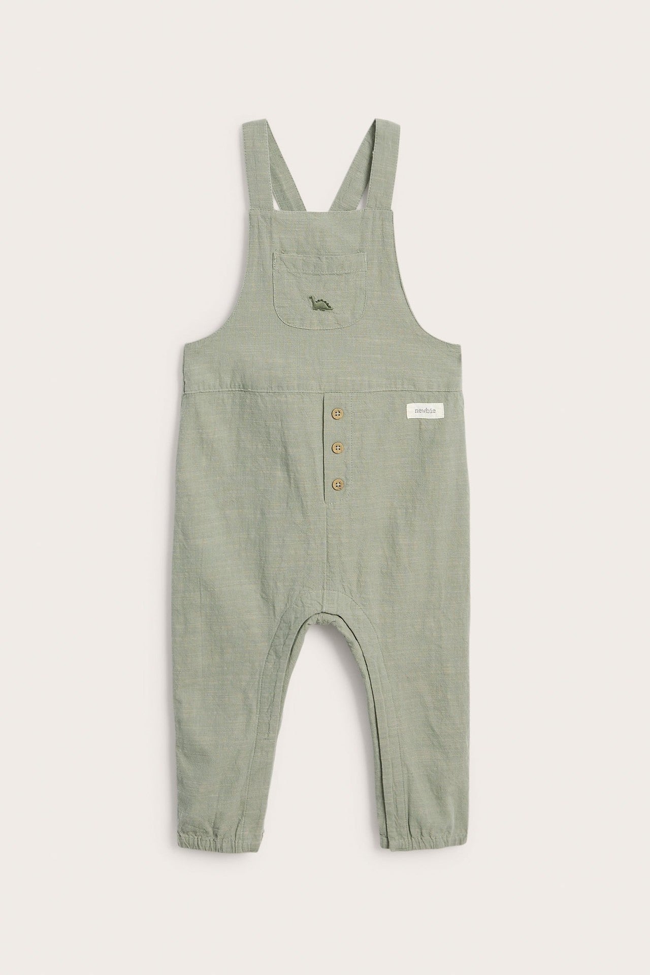 Baby green dinosaur dungarees