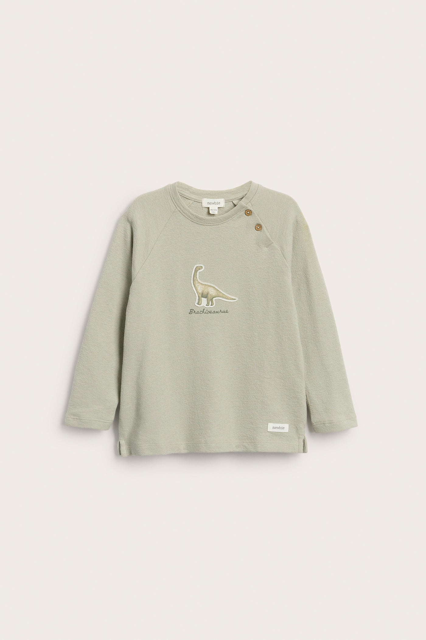 Kids green long sleeve dinosaur top