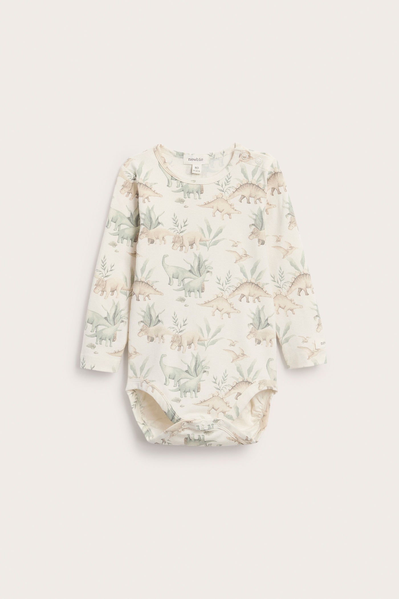 Baby bodysuit with dinosaur motif