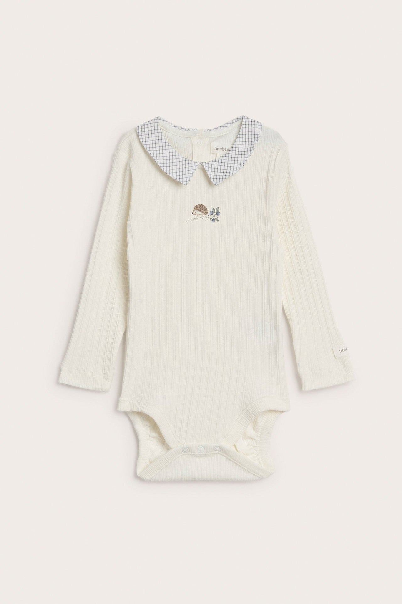 Baby white bodysuit with hedgehog print